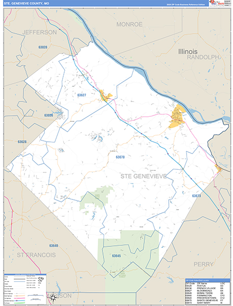 Ste. Genevieve County, MO Map Basic Style